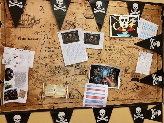 Décoration pirates salle d'anglais. (5°)